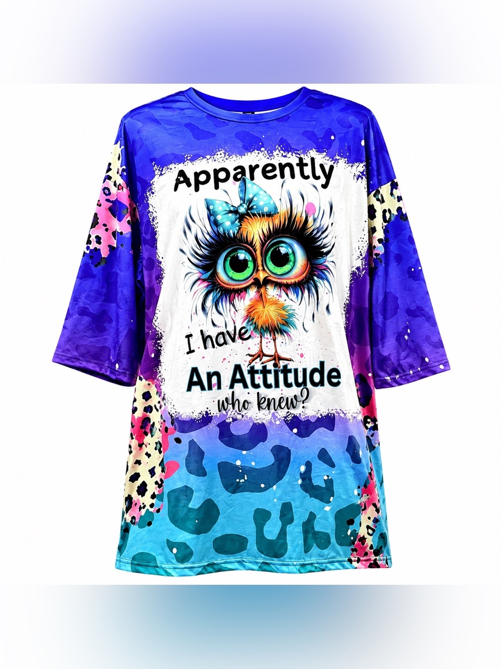 Apparently I Have An Attitude Who Knew Owl Graphic Tunic Top 4XL Handmade